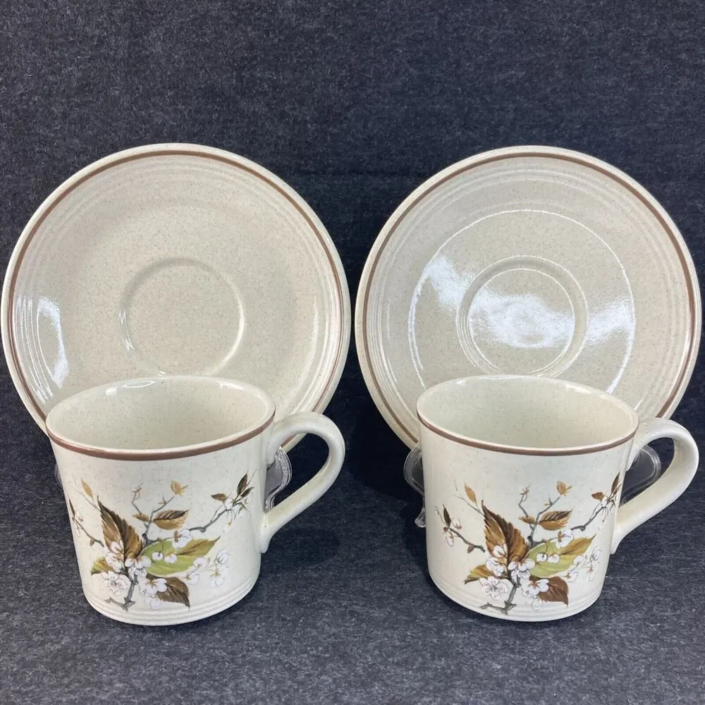 Set Of 2 Royal Doulton Wild Cherry Cup‎ & Saucer 565766 Made In England 1979 Vtg